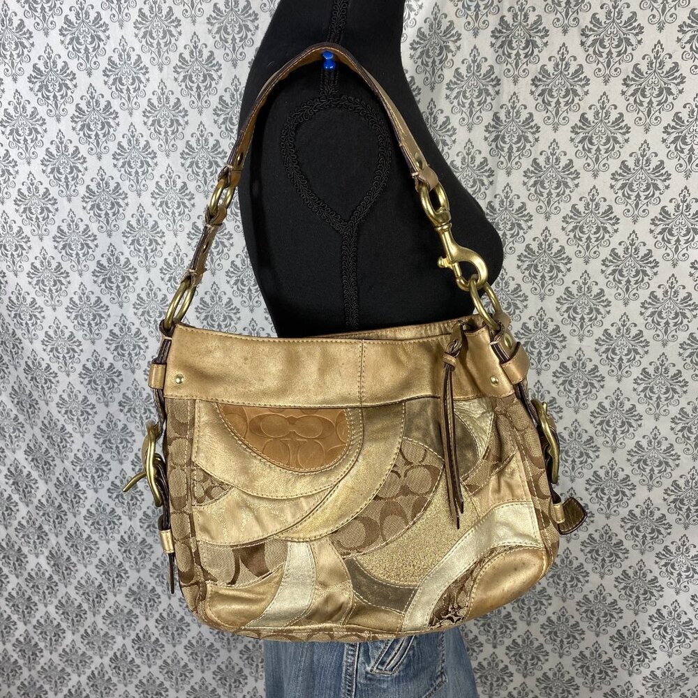 Coach Size Medium (M) Coach Patchwork Metallic Go… - image 3